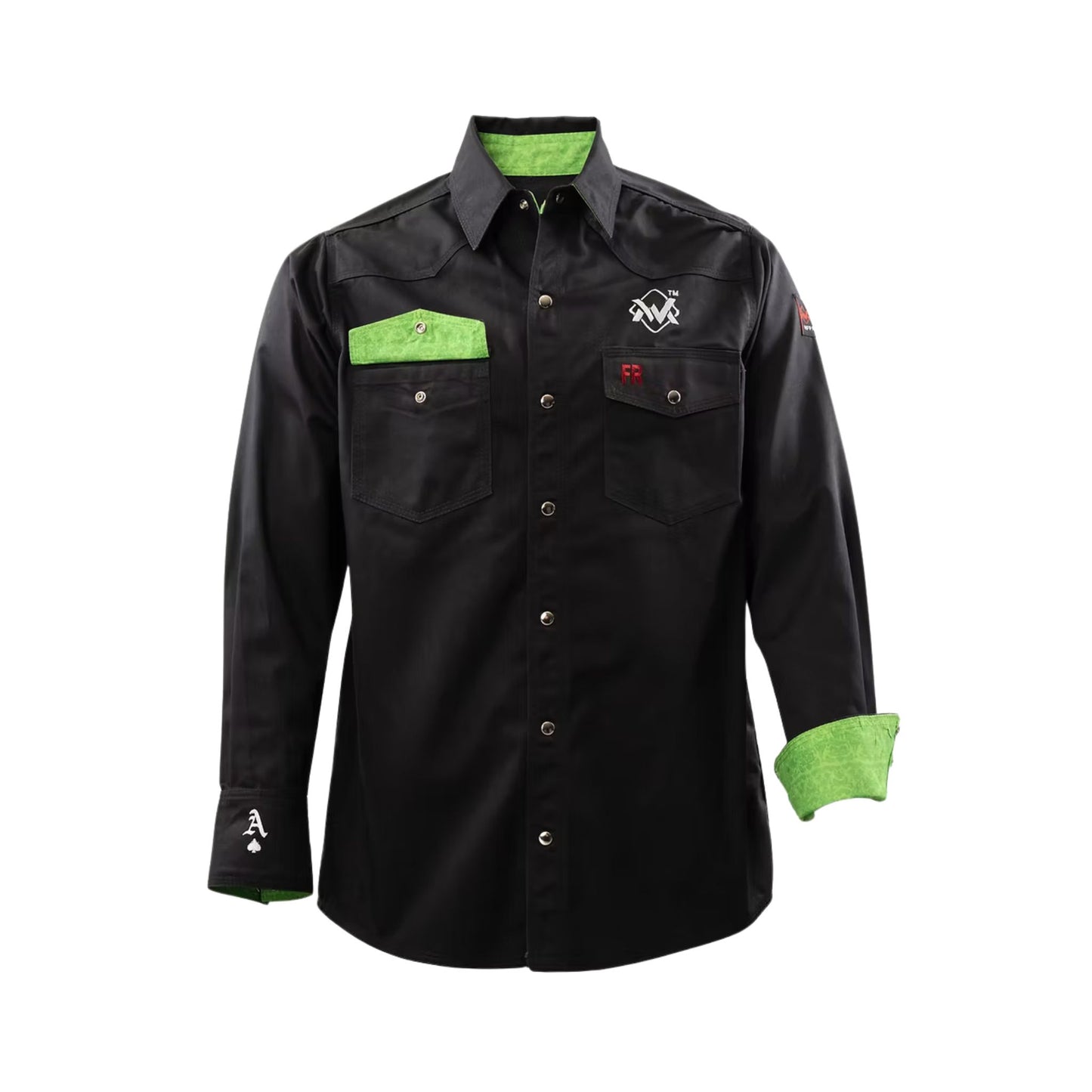 Welding Magician High-Strength Fire-Resistant Work Shirt - Black/Green