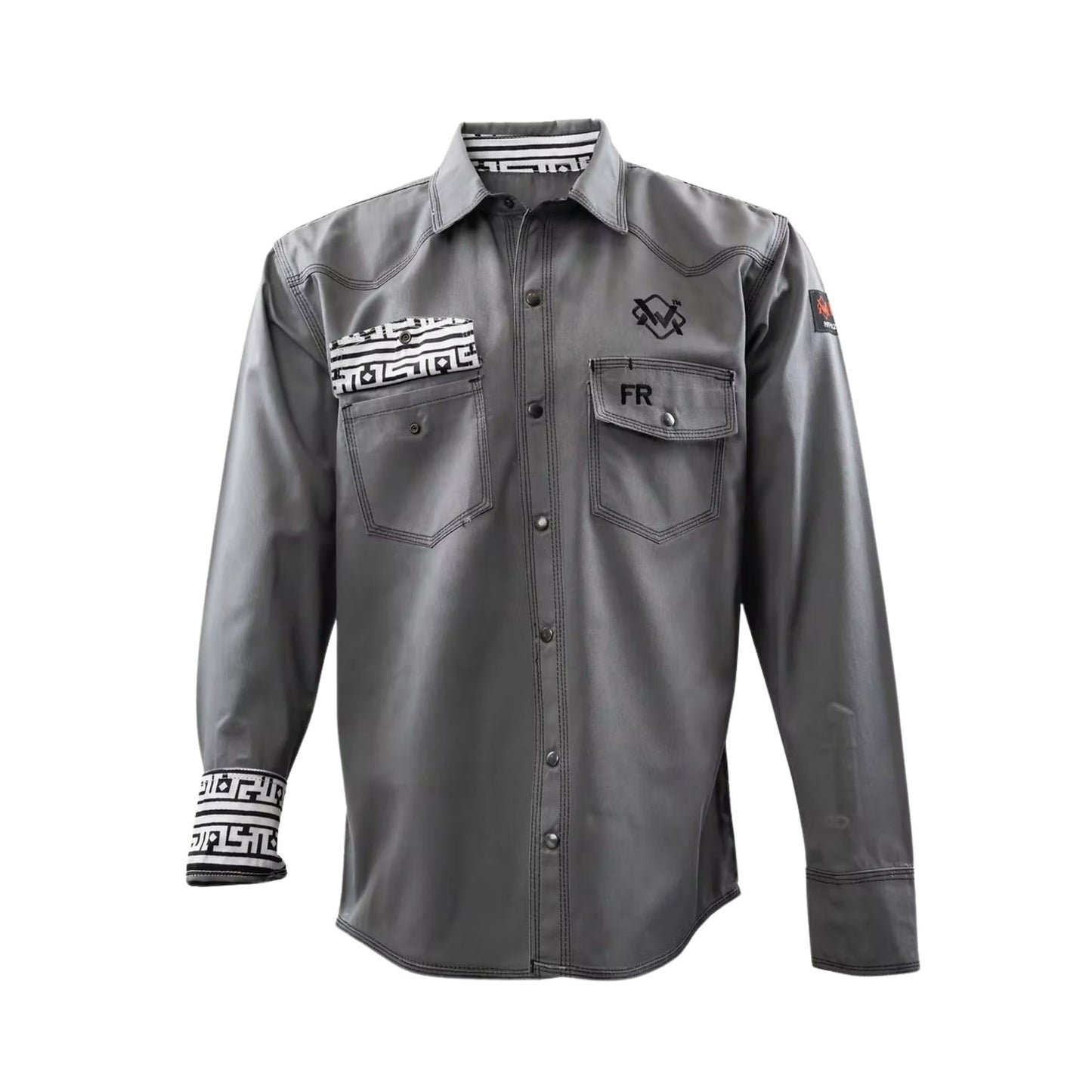 Welding Magician High-Strength Fire-Resistant Work Shirt - Grey/Aztec