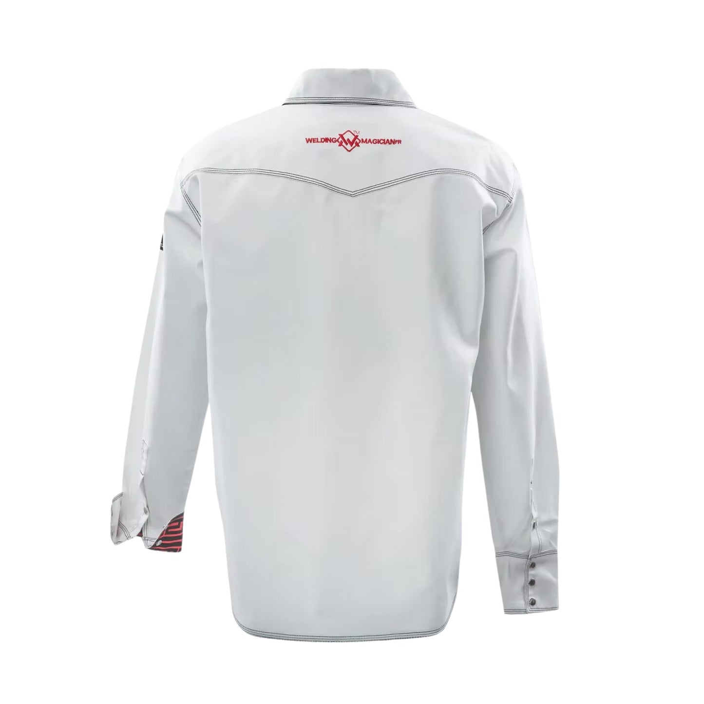 Welding Magician High-Strength Fire-Resistant Work Shirt - White/Red Aztec