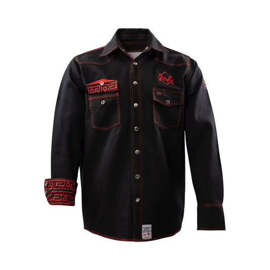 Welding Magician High-Strength Fire-Resistant Work Shirt - Black/Aztec