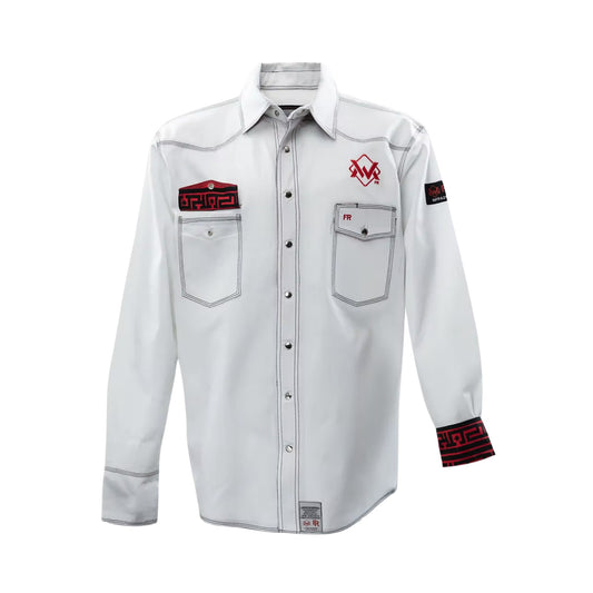 Welding Magician High-Strength Fire-Resistant Work Shirt - White/Red Aztec