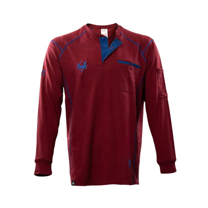 Welding Magician FR Elite Long Sleeve Work T-Shirt - Red/Blue
