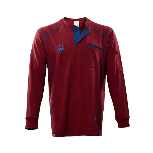 Welding Magician FR Elite Long Sleeve Work T-Shirt - Red/Blue