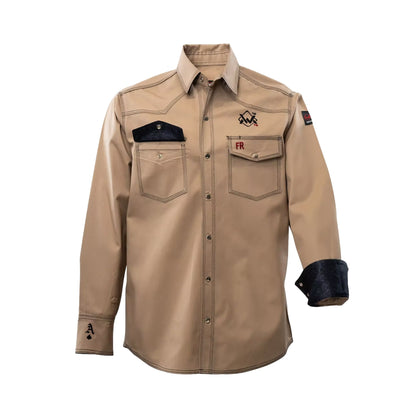 Welding Magician High-Strength Fire-Resistant Work Shirt - Khaki/Black