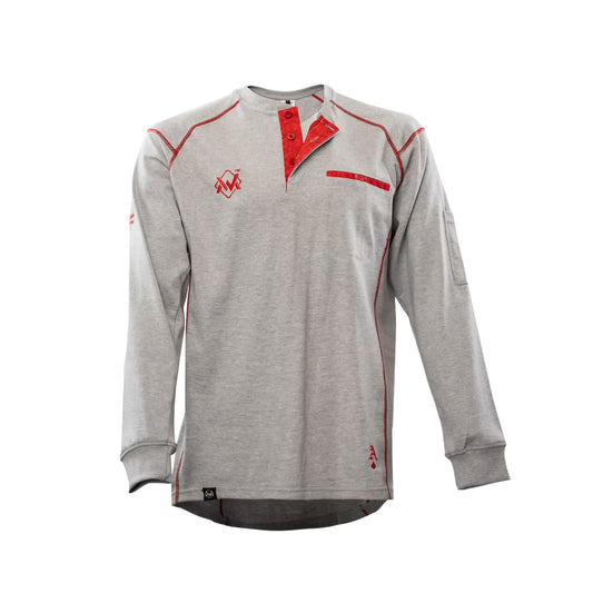 Welding Magician FR Elite Long Sleeve Work T-Shirt - Grey/Red