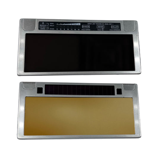 Armour Guard Crystal Clear Blue View 2" x 4 1/4" Multi Shade Auto-Darkening Filter Lens. Version 3.0. (Gold Plated)