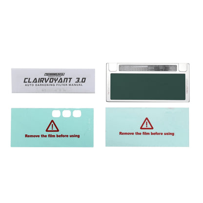 Clairvoyant 3.0, Crystal Clear Blue View 2" x 4 1/4" Multi Shade Auto-Darkening Filter Lens