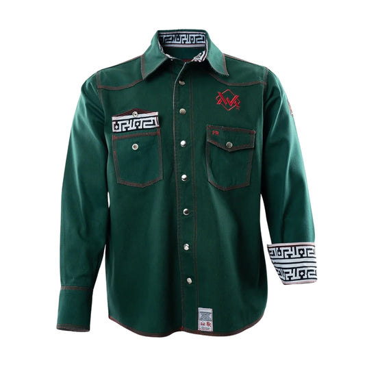 Welding Magician High-Strength Fire-Resistant Work Shirt - Green/Aztec