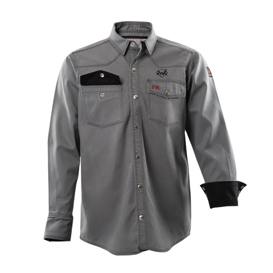 Welding Magician High-Strength Fire-Resistant Work Shirt - Grey/Black