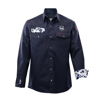Welding Magician High-Strength Fire-Resistant Work Shirt - Navy Blue