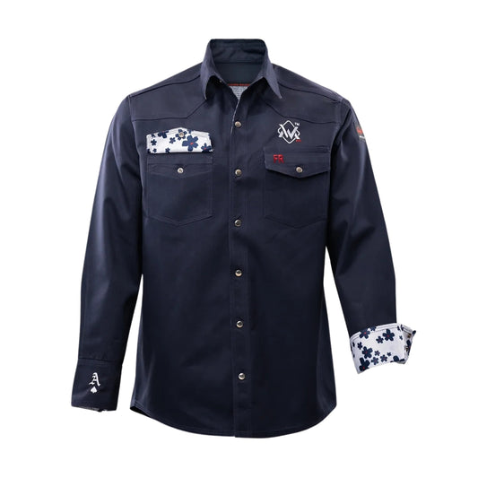 Welding Magician High-Strength Fire-Resistant Work Shirt - Navy Blue