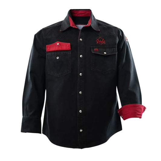 Welding Magician High-Strength Fire-Resistant Work Shirt - Black/Red